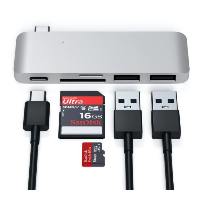 Satechi ST-TCUPS Aluminium Type-C ezüst HUB