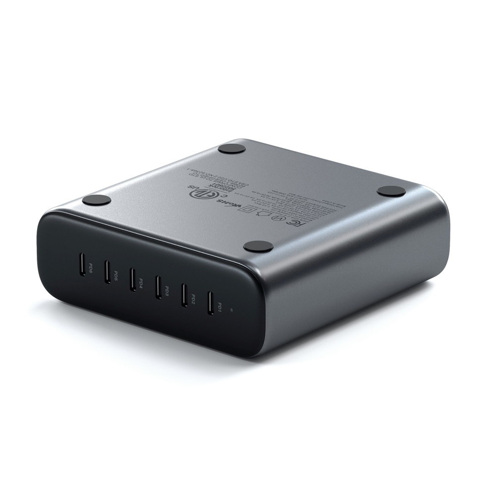 Satechi ST-C200GM-EU 200W 6xType-C GaN szürke hálózati töltő