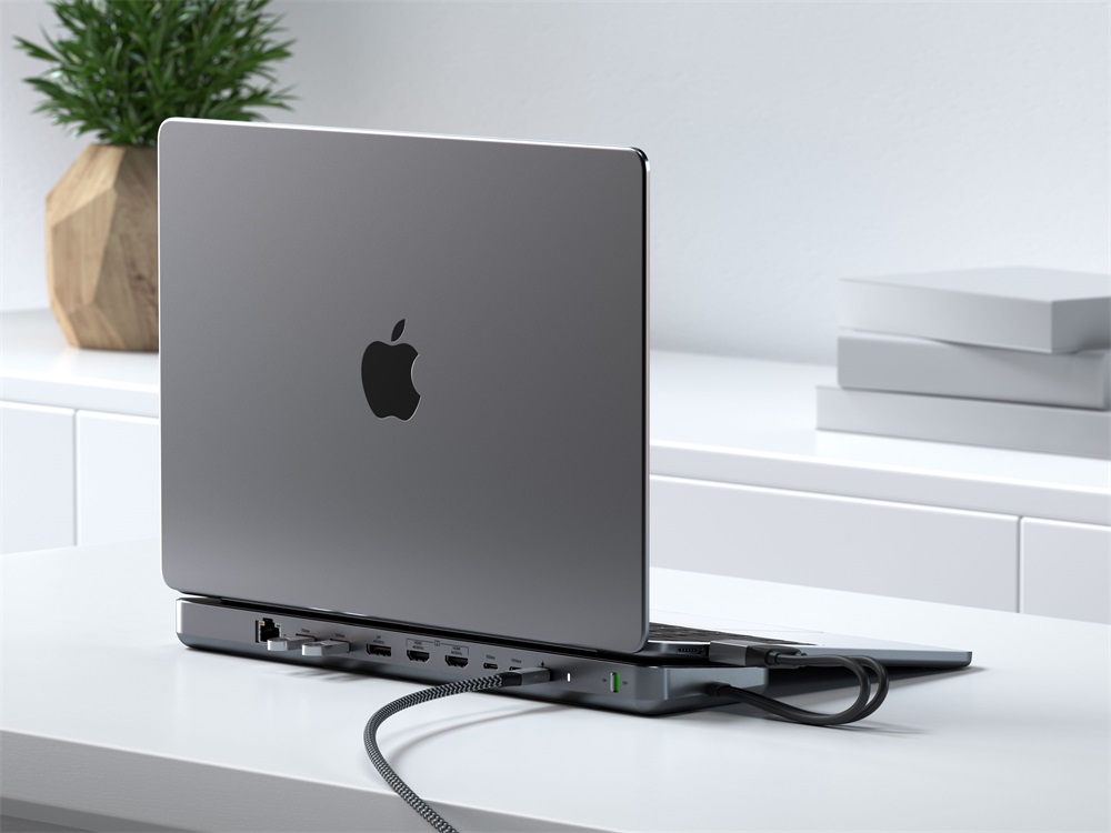 Satechi ST-DDSM Dual Dock Stand NVMe SSD házzal szürke dokkoló
