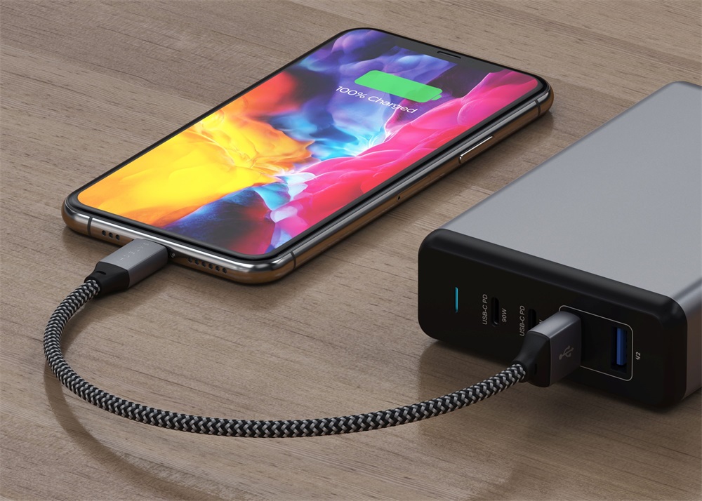 Satechi ST-TAL10M 25cm USB A - Lightning szürke kábel
