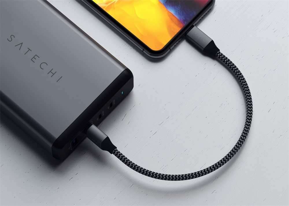 Satechi ST-TAL10M 25cm USB A - Lightning szürke kábel