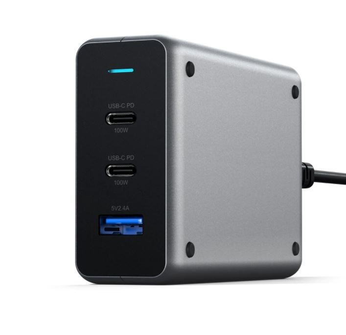 Satechi ST-TC100GM-EU 100W USB/2xType-C PD GaN asztroszürke hálózati töltő