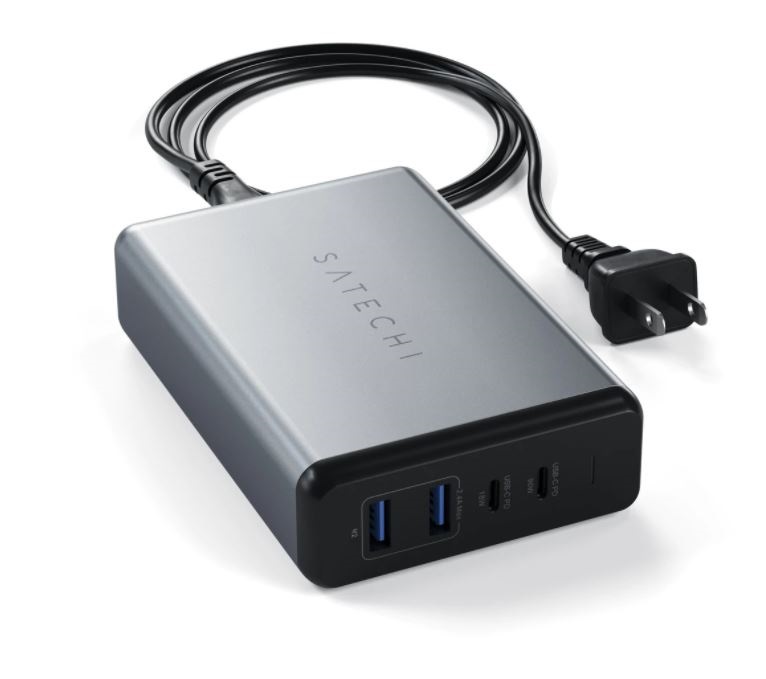 Satechi ST-TC108WM 108W 2xUSB/2xType-C asztroszürke töltő