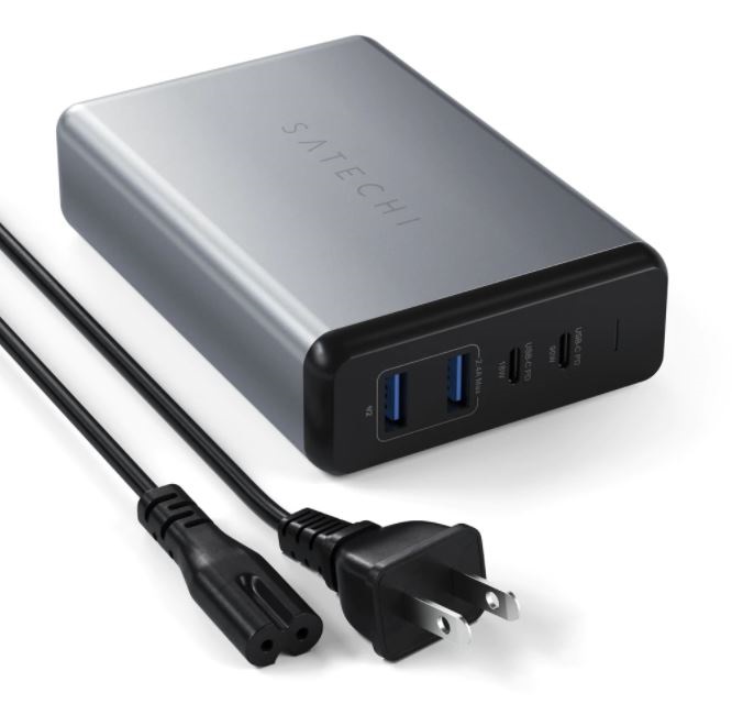 Satechi ST-TC108WM 108W 2xUSB/2xType-C asztroszürke töltő