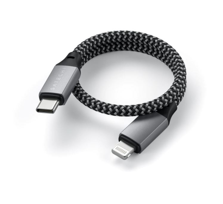 Satechi ST-TCL10M 25cm Type-C - Lightning asztroszürke kábel
