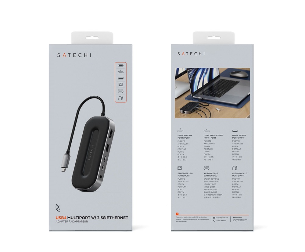 Satechi ST-U4MGEM USB 4 fekete HUB