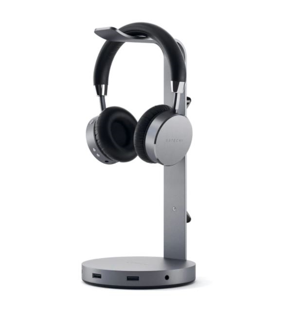 Satechi ST-UCHSHM aluminium asztroszürke headset állvány és USB hub