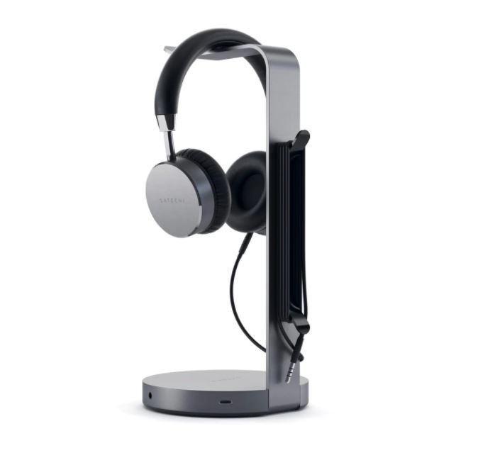 Satechi ST-UCHSHM aluminium asztroszürke headset állvány és USB hub