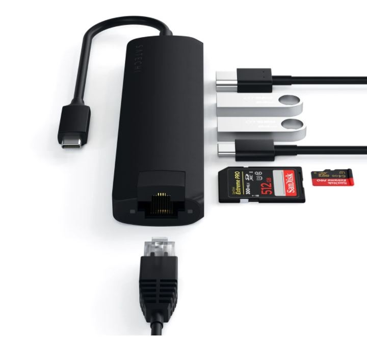 Satechi ST-UCSMA3K Aluminium Slim Type-C 4K HDMI fekete HUB