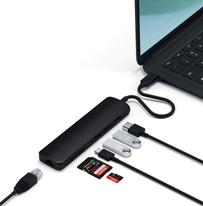 Satechi ST-UCSMA3K Aluminium Slim Type-C 4K HDMI fekete HUB