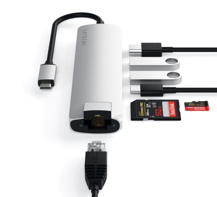 Satechi ST-UCSMA3S Aluminium Slim Type-C 4K HDMI ezüst HUB
