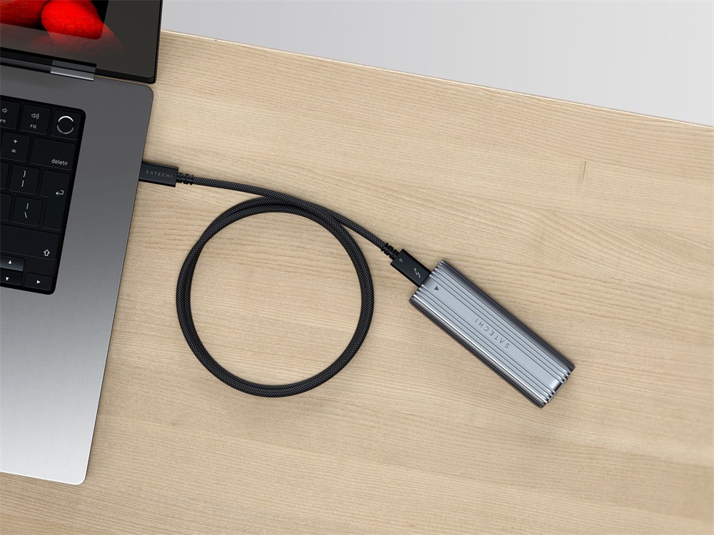 Satechi ST-YTB100K 1m Thunderbolt 4 fekete kábel