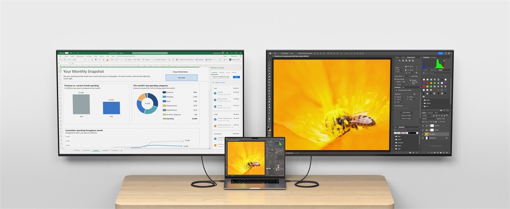 Satechi ST-YTB100K 1m Thunderbolt 4 fekete kábel