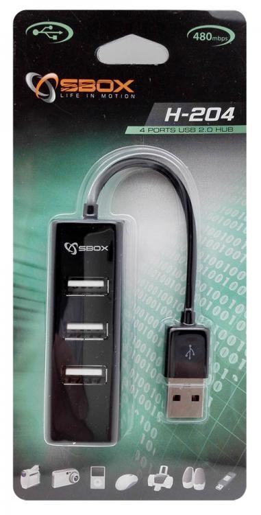 Sbox H-204 4 portos USB hub