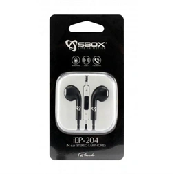 Sbox IEP-204B fekete mikrofonos fülhallgató