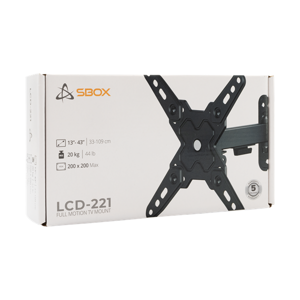 Sbox LCD-221-2 13"-43" dönthető,forgatható fali konzol