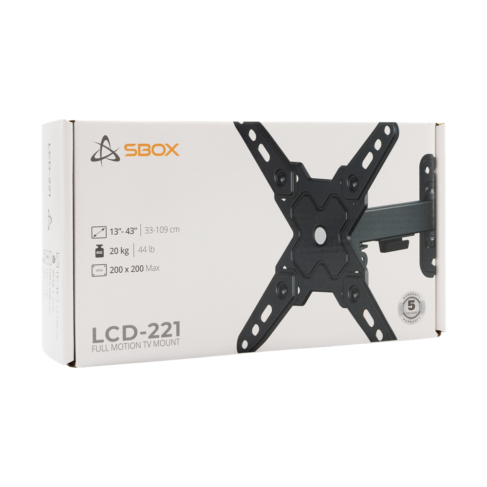 Sbox LCD-221-2 13"-43" dönthető,forgatható fali konzol