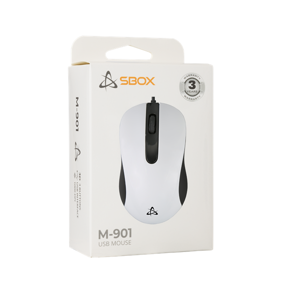 Sbox M-901W USB 1000 dpi fehér vezetékes egér