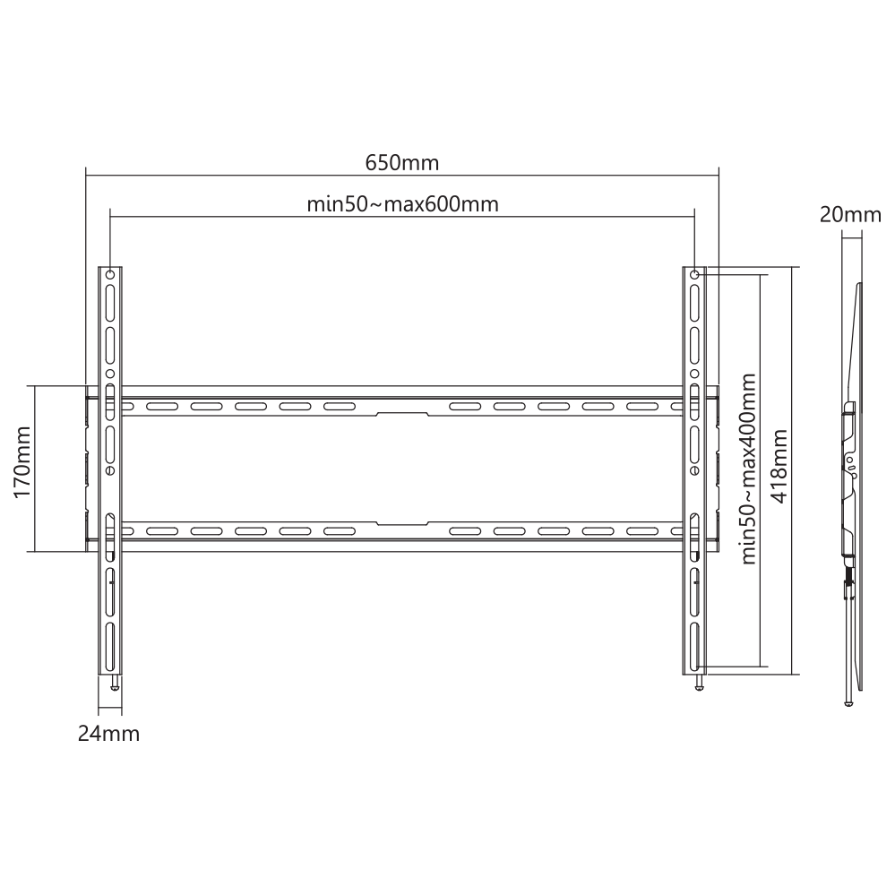 Sbox PLB-2264F-2 37"-80" fix fali TV konzol