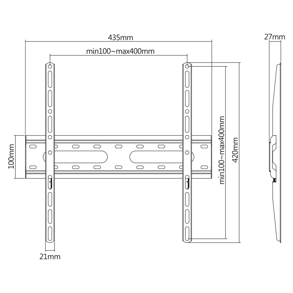Sbox PLB-2544F-2 32" - 70" fix fali TV konzol