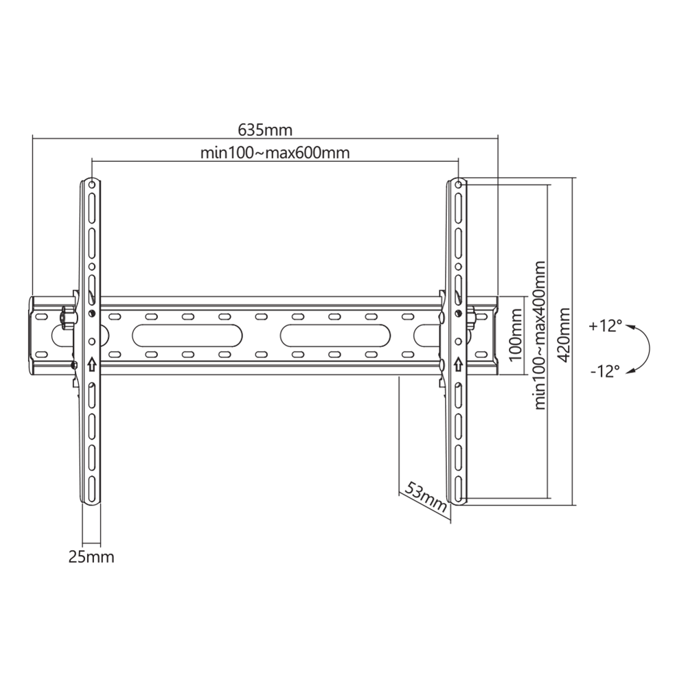 Sbox PLB-2546T-2 37"- 80" dönthető fali TV konzol