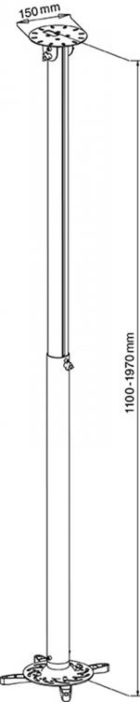 Sbox PM-200XL dönthető, forgatható mennyezeti projektortartó