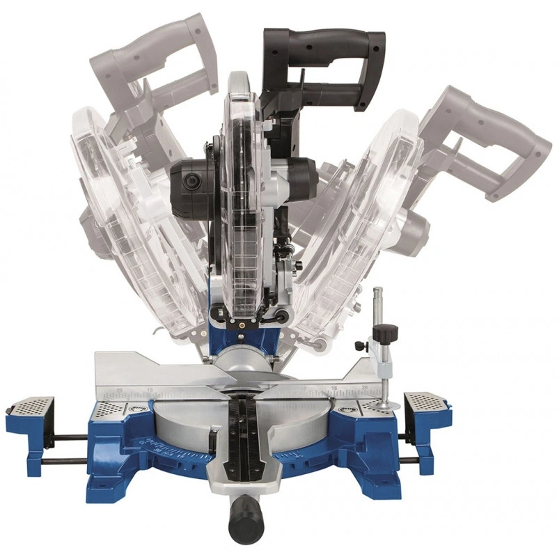 Scheppach HM 140 L - két oldalra dönthető gérvágó fűrész húzófunkcióval és lézerrel