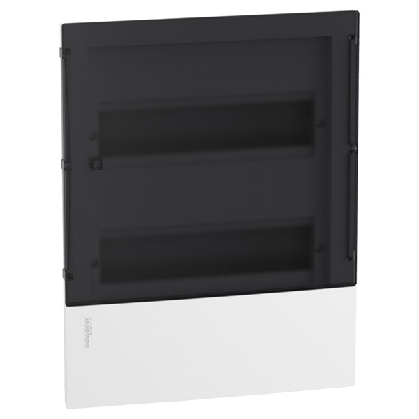 Schneider MIP22212S MINI PRAGMA 2x12 modul/PEN sín/füstös hatású átlátszó ajtó/fehér komplett süllyesztett kiselosztó