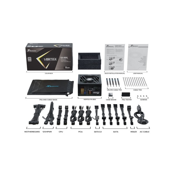 Seasonic Vertex PX ATX desktop tápegység 850W 80+ Platinum BOX