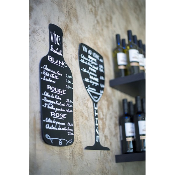 Securit Bottle 30x50cm fekete krétatábla + krétamarker