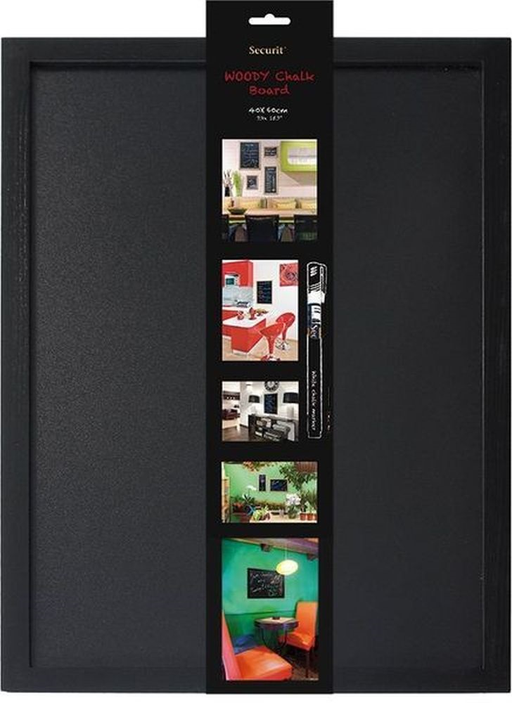 Securit 40x60cm lakkozott fekete krétatábla + krétamarker