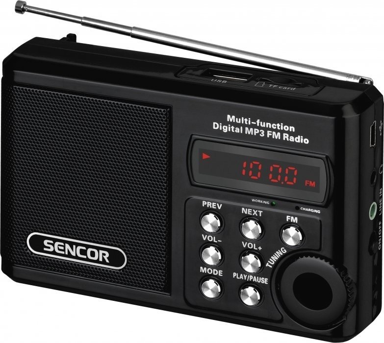 Sencor SRD 215 B fekete MP3 lejátszó  és kisrádió