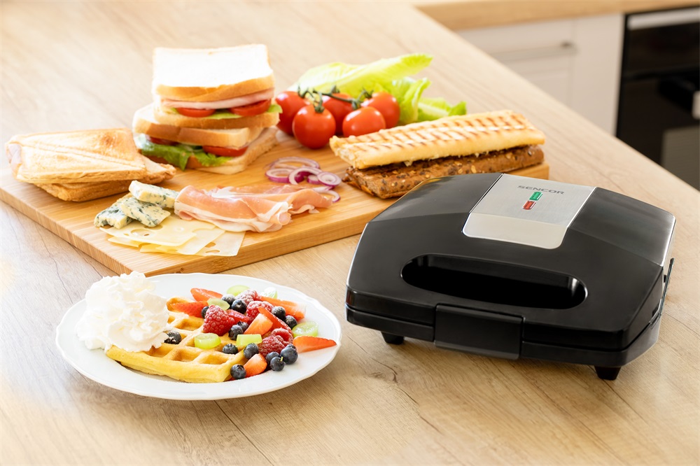 Sencor SSM 9410SS 3in1 inox-fekete gorfi - grill/panini - szendvicssütő