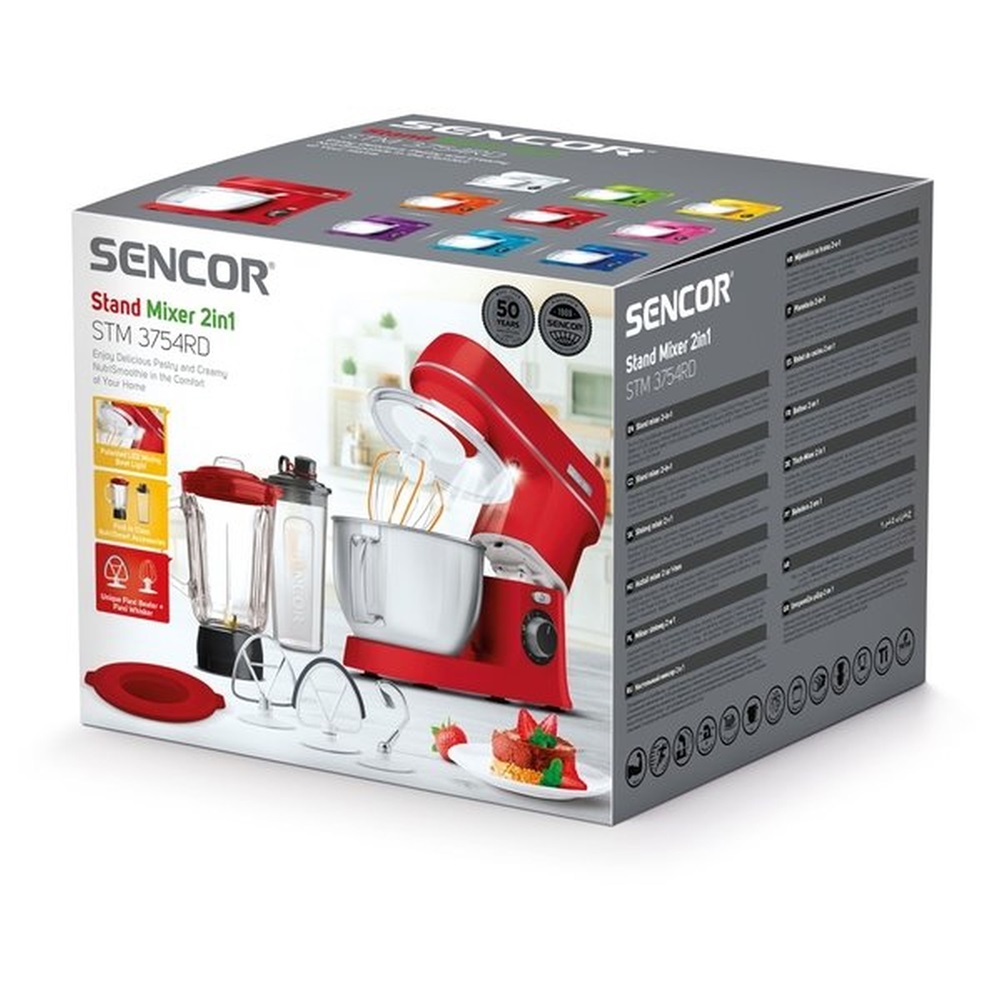 Sencor STM 3754RD 800W, 4L, piros konyhai robotgép (Újszerű)