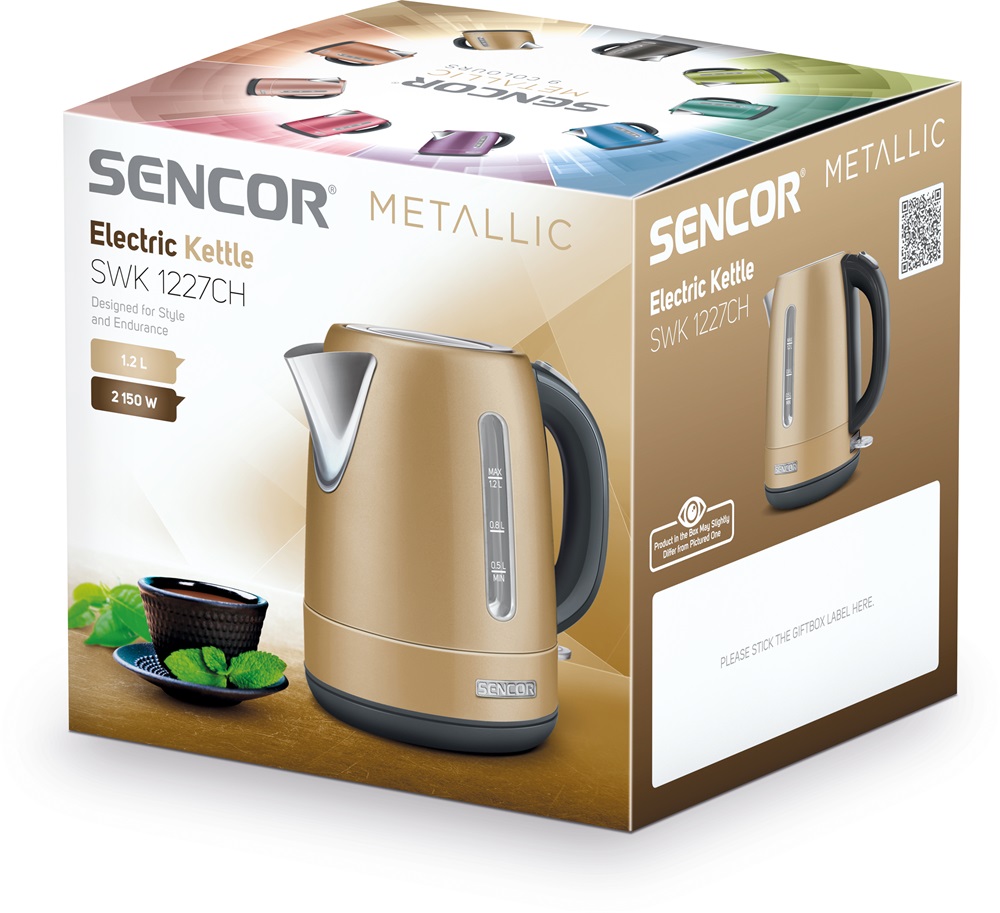 Sencor SWK 1227CH 1,2L-es pezsgő színű vízforraló