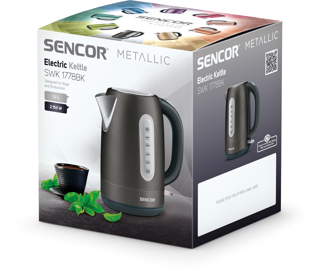 Sencor SWK 1778BK 1,7L-es fekete vízforraló