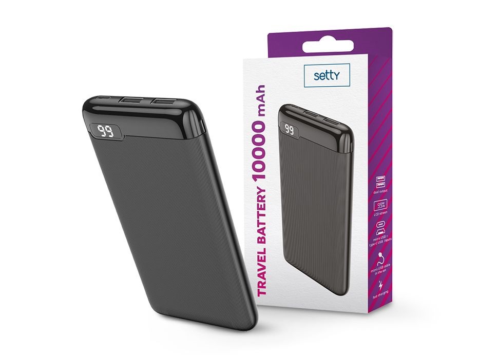 Setty TF-0123 10000mAh fekete power bank