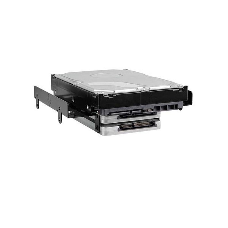 Sharkoon 5.25" BayExtension (4x 2.5", vagy  1x 3.5" és 2x 2.5" HDD/SSD számára; 5,25" helyre) fekete beépítő keret