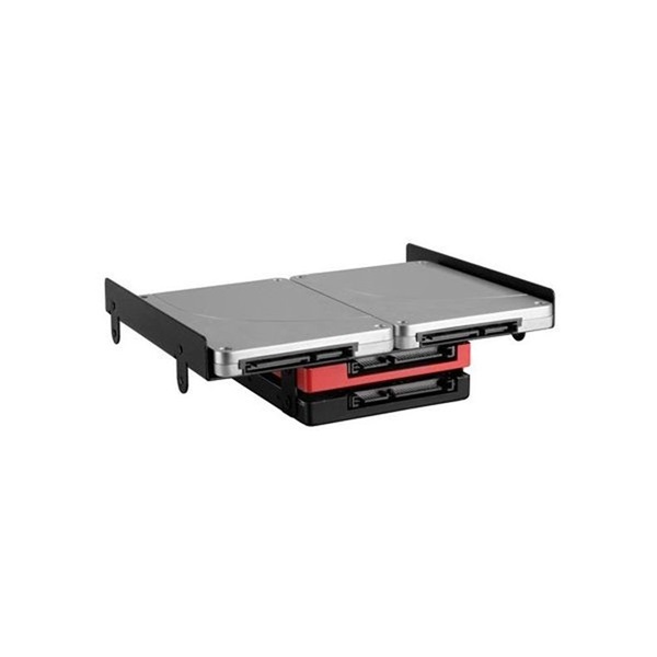 Sharkoon 5.25" BayExtension (4x 2.5", vagy  1x 3.5" és 2x 2.5" HDD/SSD számára; 5,25" helyre) fekete beépítő keret