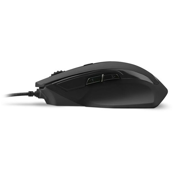 Sharkoon SHARK FORCE II Black (optikai; 4200DPI; Pixart PMW3519 chip; harisnyázott kábel) fekete gamer egér