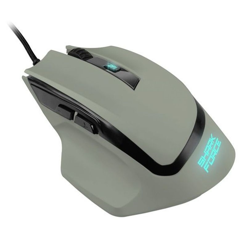 Sharkoon SHARK FORCE II Grey (optikai; 4200DPI; Pixart PMW3519 chip; harisnyázott kábel) szürke gamer egér