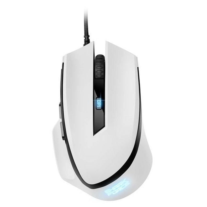 Sharkoon SHARK FORCE II White (optikai; 4200DPI; Pixart PMW3519 chip; harisnyázott kábel) fehér gamer egér