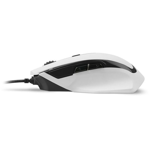 Sharkoon SHARK FORCE II White (optikai; 4200DPI; Pixart PMW3519 chip; harisnyázott kábel) fehér gamer egér