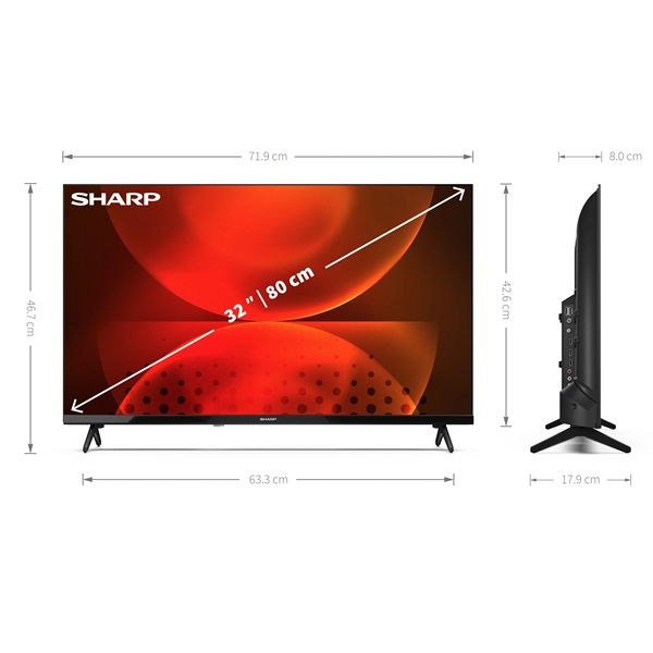 Sharp 32" 32FH2EA HD Ready Android Smart LED TV (Újracsomagolt)