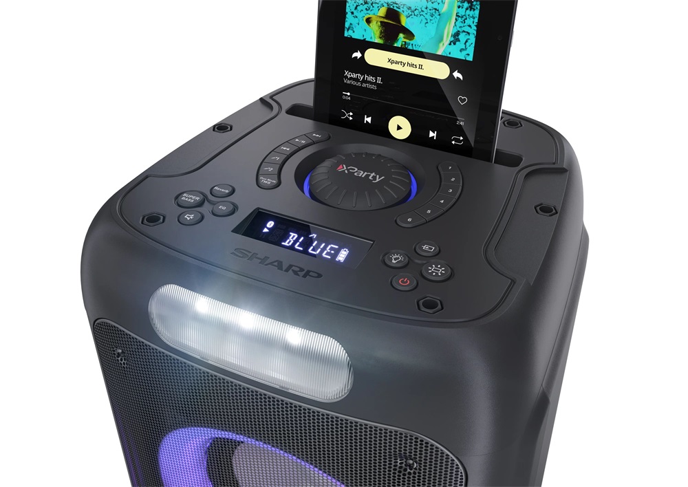 Sharp PS-949 fekete Bluetooth akkumulátoros party hangszóró