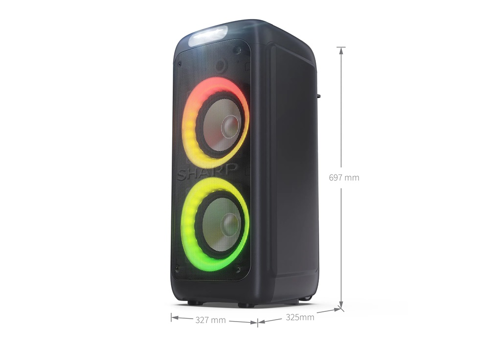 Sharp PS-949 fekete Bluetooth akkumulátoros party hangszóró