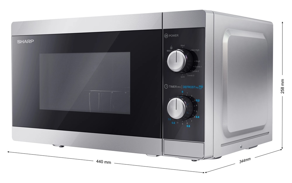 Sharp YC-MG01ES 1000W 20L ezüst grillezős mikrohullámú sütő
