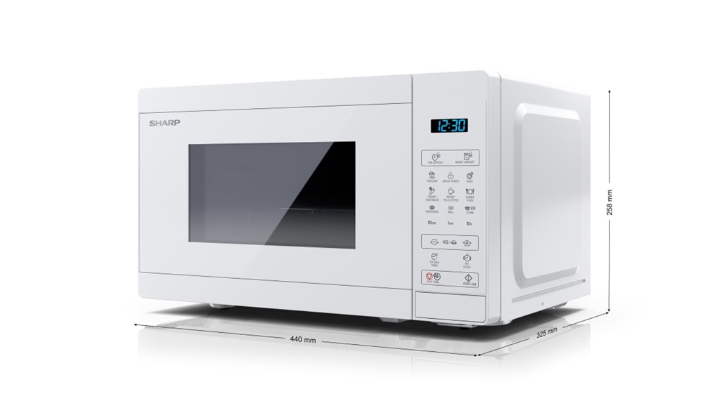 Sharp YC-MG02EC 800W 20L fehér grillezős mikrohullámú sütő