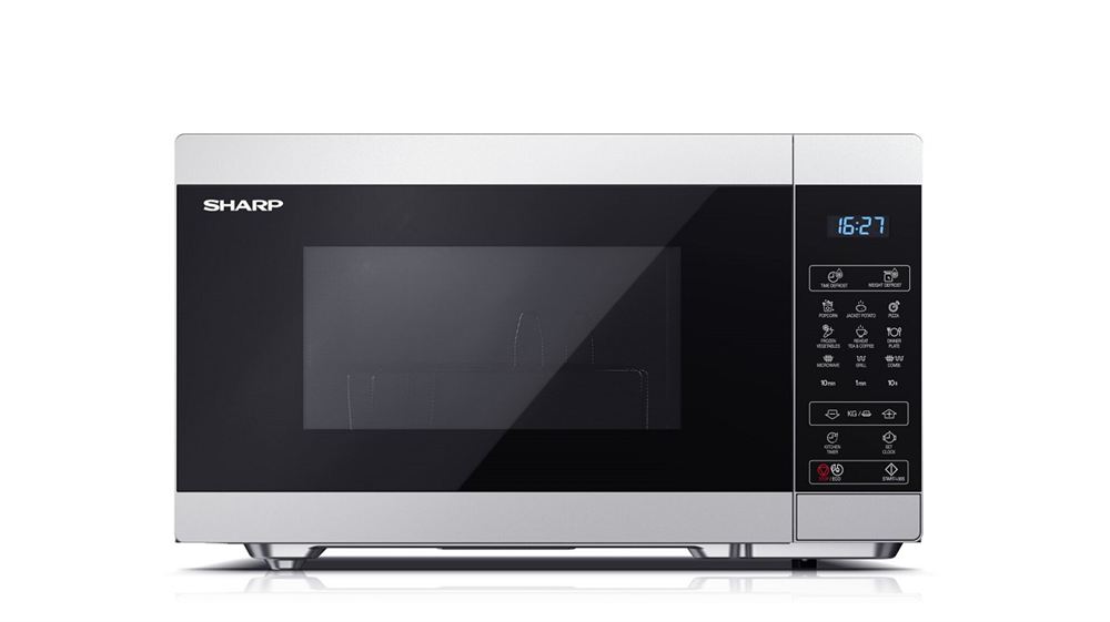 Sharp YC-MG81ES 900W 28L ezüst grillezős mikrohullámú sütő