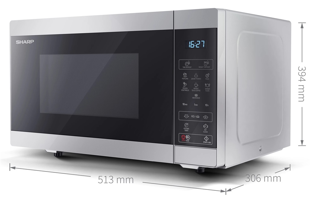 Sharp YC-MS51ES 900W 25L ezüst mikrohullámú sütő